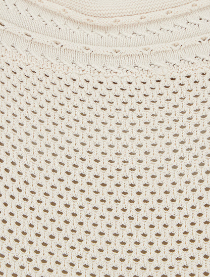 Débardeur filet de pêche coupe carrée - Beige - 3