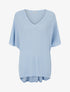 Top oversize en maille fine irisée - Bleu ciel - 1
