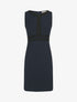 Robe moulante à bande tressée pailletée - Marine - 4