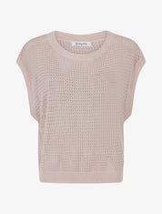 Top filet de pêche en maille irisée - Rose pâle - 1