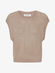 Top filet de pêche en maille irisée - Taupe - 1