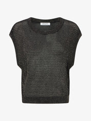 Top filet de pêche en maille irisée - Noir - 1