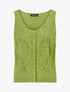 Top boutonné en maille ajourée - Vert pomme - 1