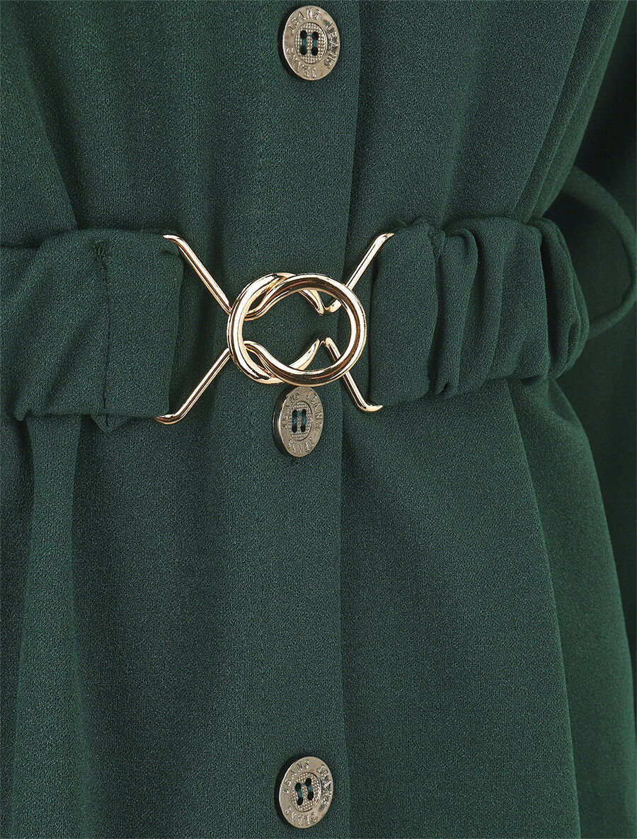 Chemise cintrée à ceinture élastique - Vert forêt - 3