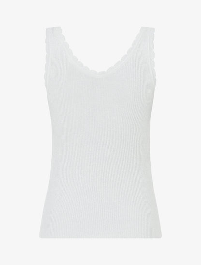 Débardeur festonné en maille irisée - Blanc - 2