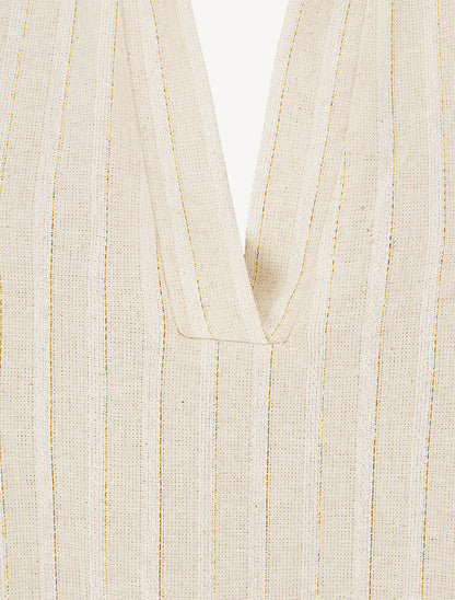 Top sans manches à rayures irisées - Beige - 3