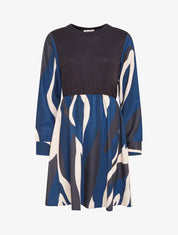 Knielanges Skaterkleid mit grafischem Druck - Marine