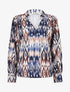 Blouse cache-coeur imprimé fantaisie - Marine - 1