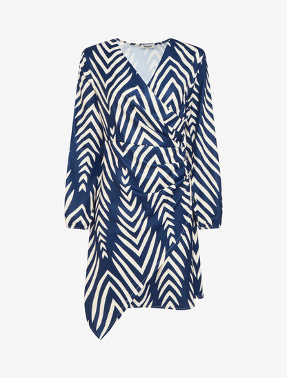 Robe portefeuille imprimé graphique - Bleu roi - 1