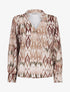 Blouse cache-coeur imprimé fantaisie - Camel - 1