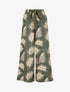 Pantalon ample et fluide imprimé feuilles - Kaki - 1