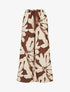 Pantalon ample et fluide imprimé grandes fleurs - Marron - 1