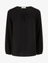 Blouse fluide uni à boutons décoratifs au dos - Noir - 4