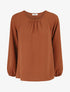 Blouse fluide uni à boutons décoratifs au dos - Terracotta - 1