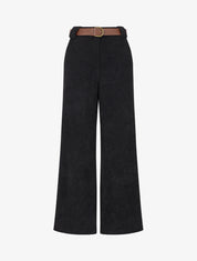 Pantalon droit en velours côtelé - Noir - 1