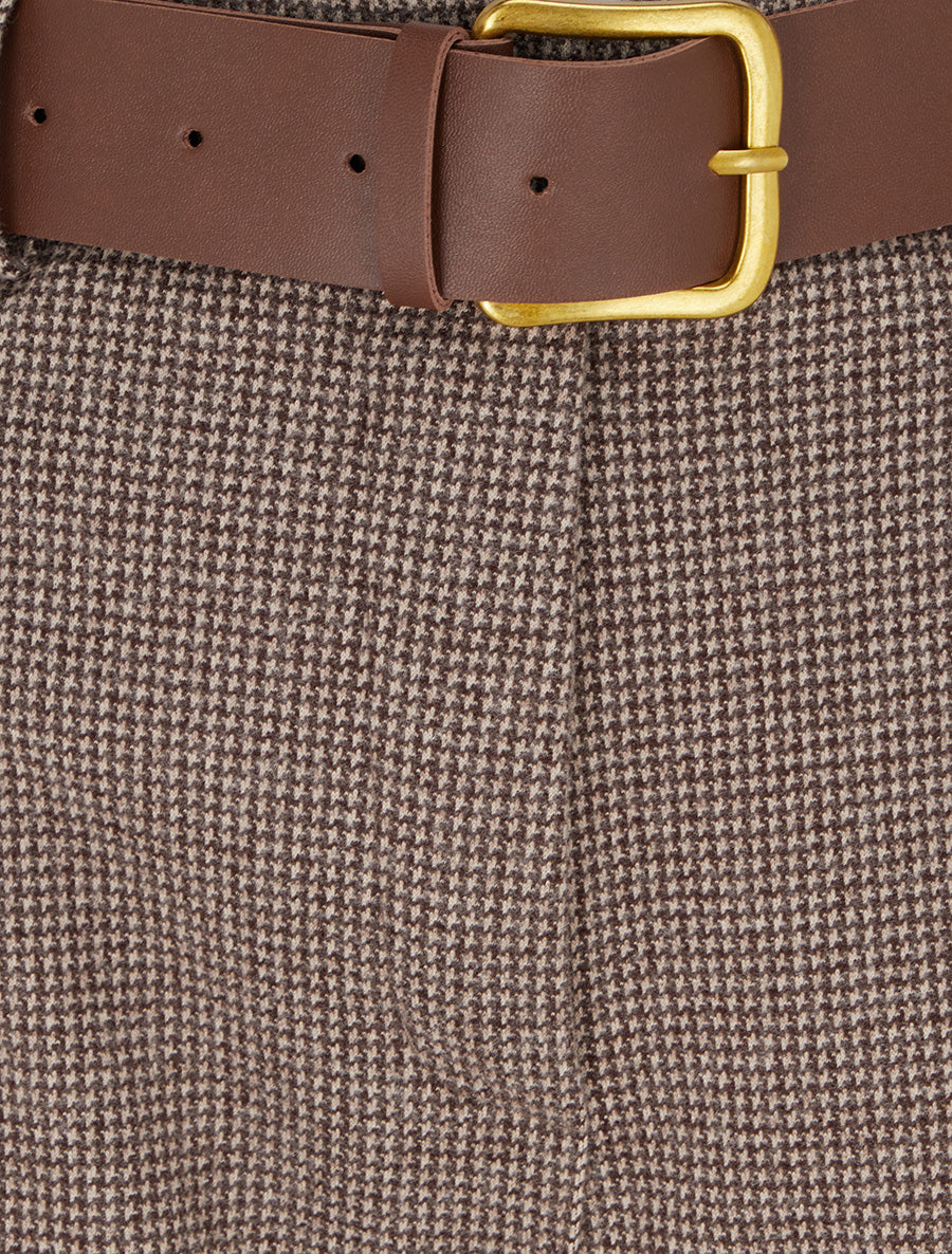 Pantalon ample imprimé pied de poule - Taupe - 3