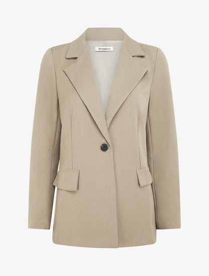 Blazer droit à épaulettes - Taupe - 1