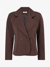 Veste droite croisée - Marron - 1