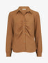 Chemise droite plissée - Camel - 1