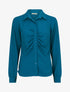 Chemise droite plissée - Bleu canard - 1