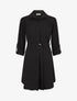 Robe chemise fluide et ceinturée - Noir - 1