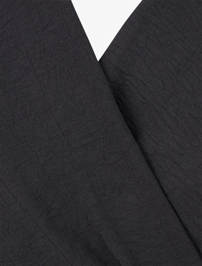 Blouse unie style portefeuille à col cache-coeur - Noir - 3