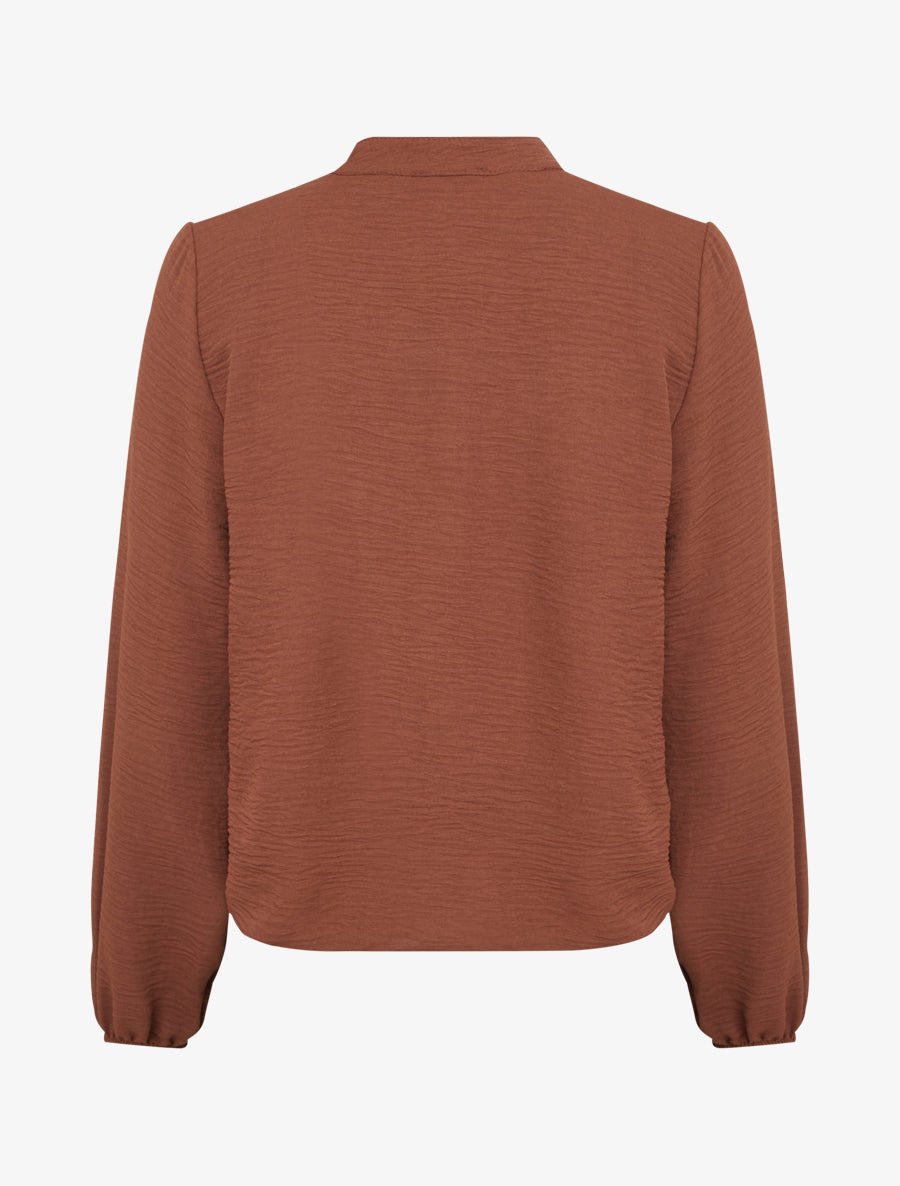 Blouse à détails brodés - Marron - 2