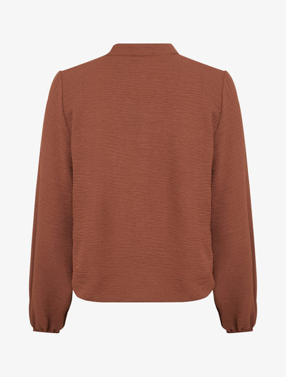 Blouse à détails brodés - Marron - 2