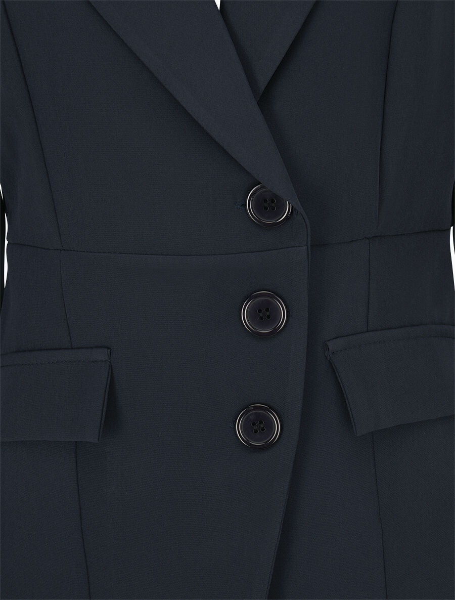 Veste asymétrique fermeture à 3 boutons - Marine - 3
