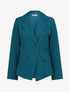Veste asymétrique fermeture à 3 boutons - Bleu canard - 4