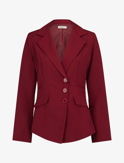 Veste asymétrique fermeture à 3 boutons - Bordeaux - 4