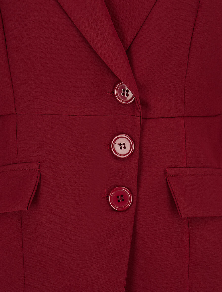 Veste asymétrique fermeture à 3 boutons - Bordeaux - 3