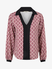 Top imprimé graphique coupe droite - Violet - 1