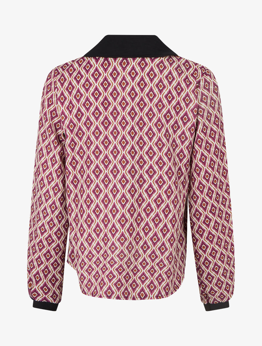 Top imprimé graphique coupe droite - Violet - 2