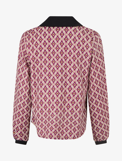 Top imprimé graphique coupe droite - Violet - 2