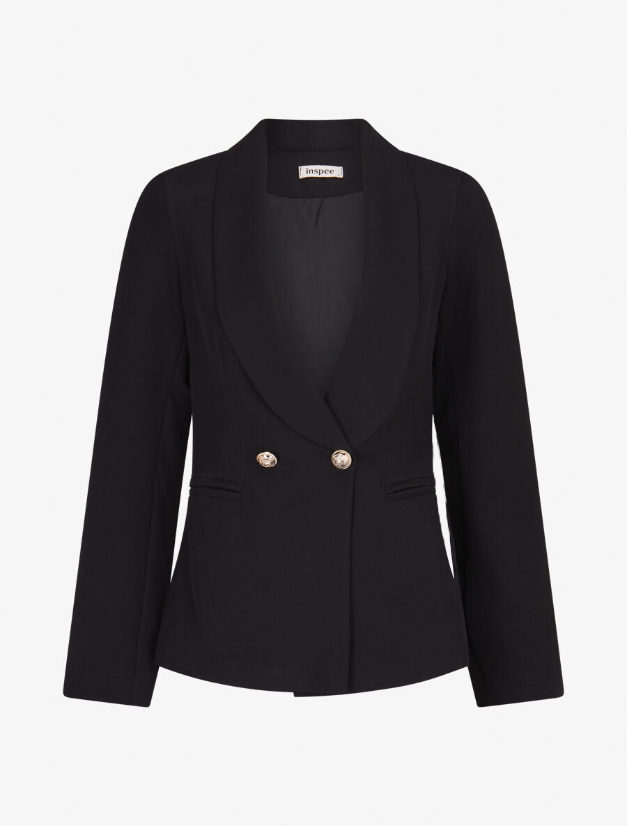 Veste à col smoking - Noir - 1