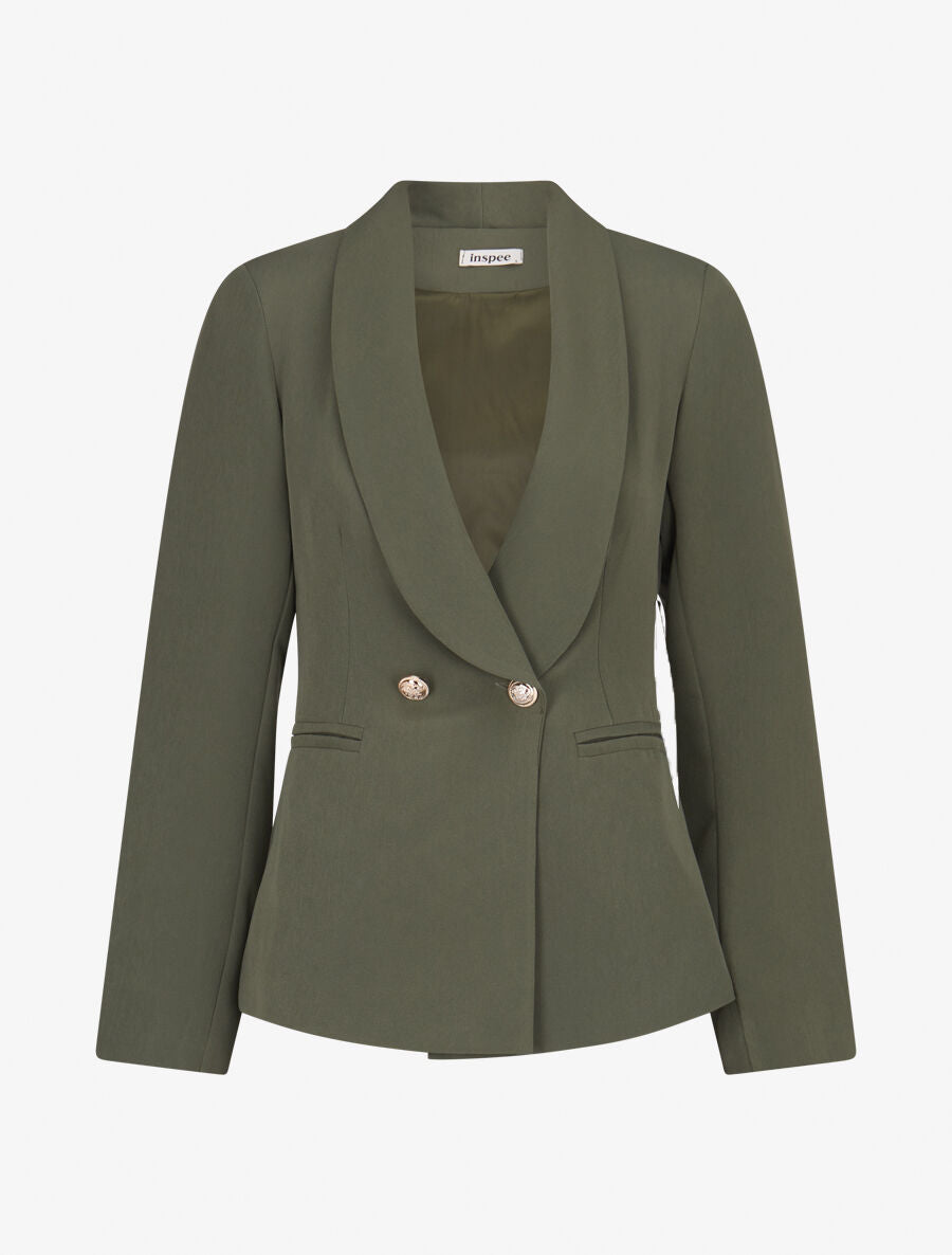 Veste à col smoking - Kaki - 1