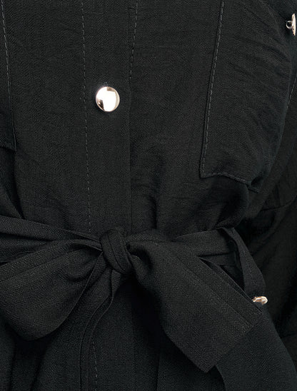 Chemise fluide ceinturée - Noir - 3