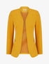 Veste unie à poches décoratives zippées - Jaune moutarde - 1