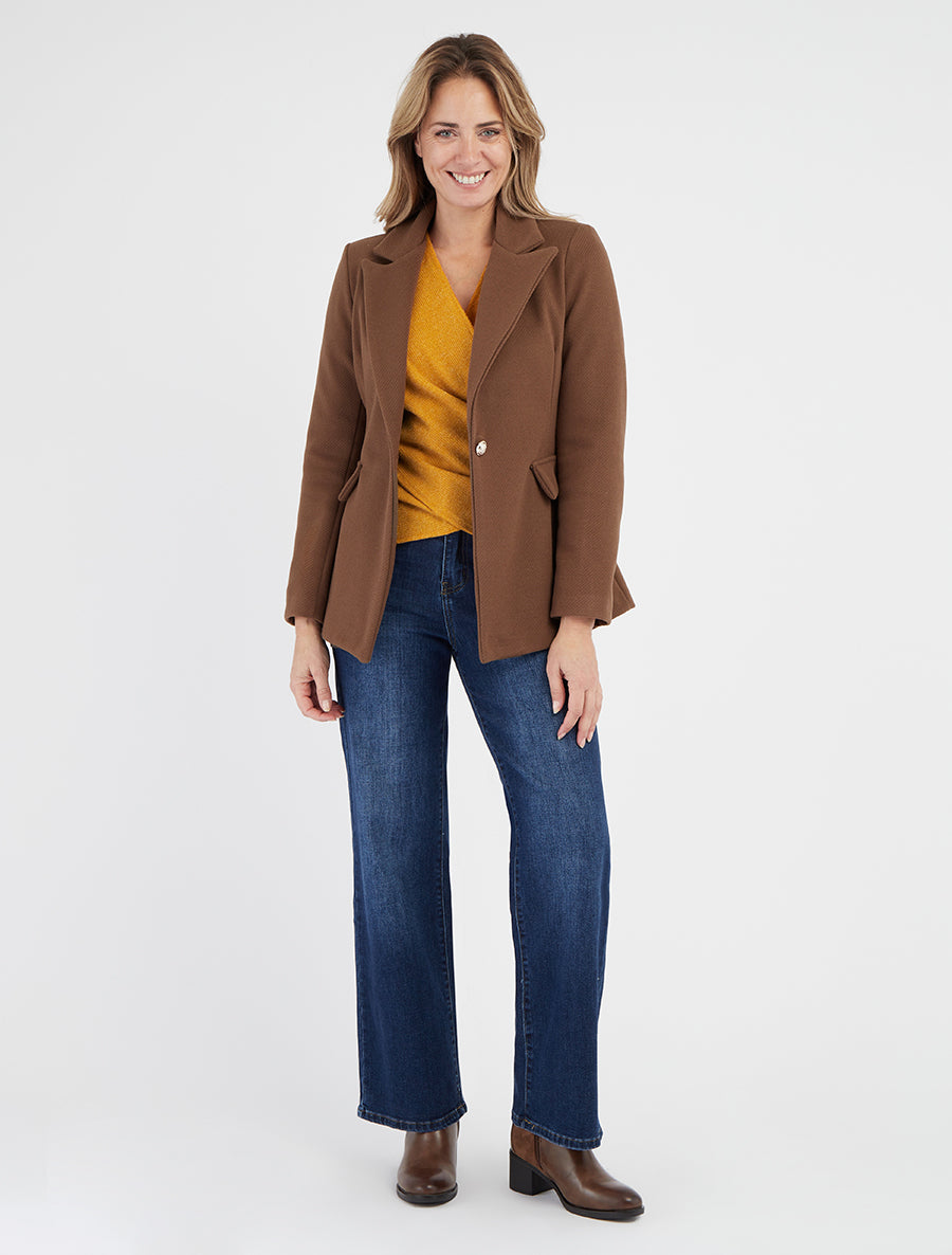 Kurzmantel mit dekorativen Taschen - Hellbraun