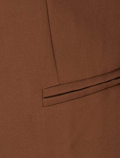 Gerade geschnittener Blazer mit Schulterpolstern - Braun