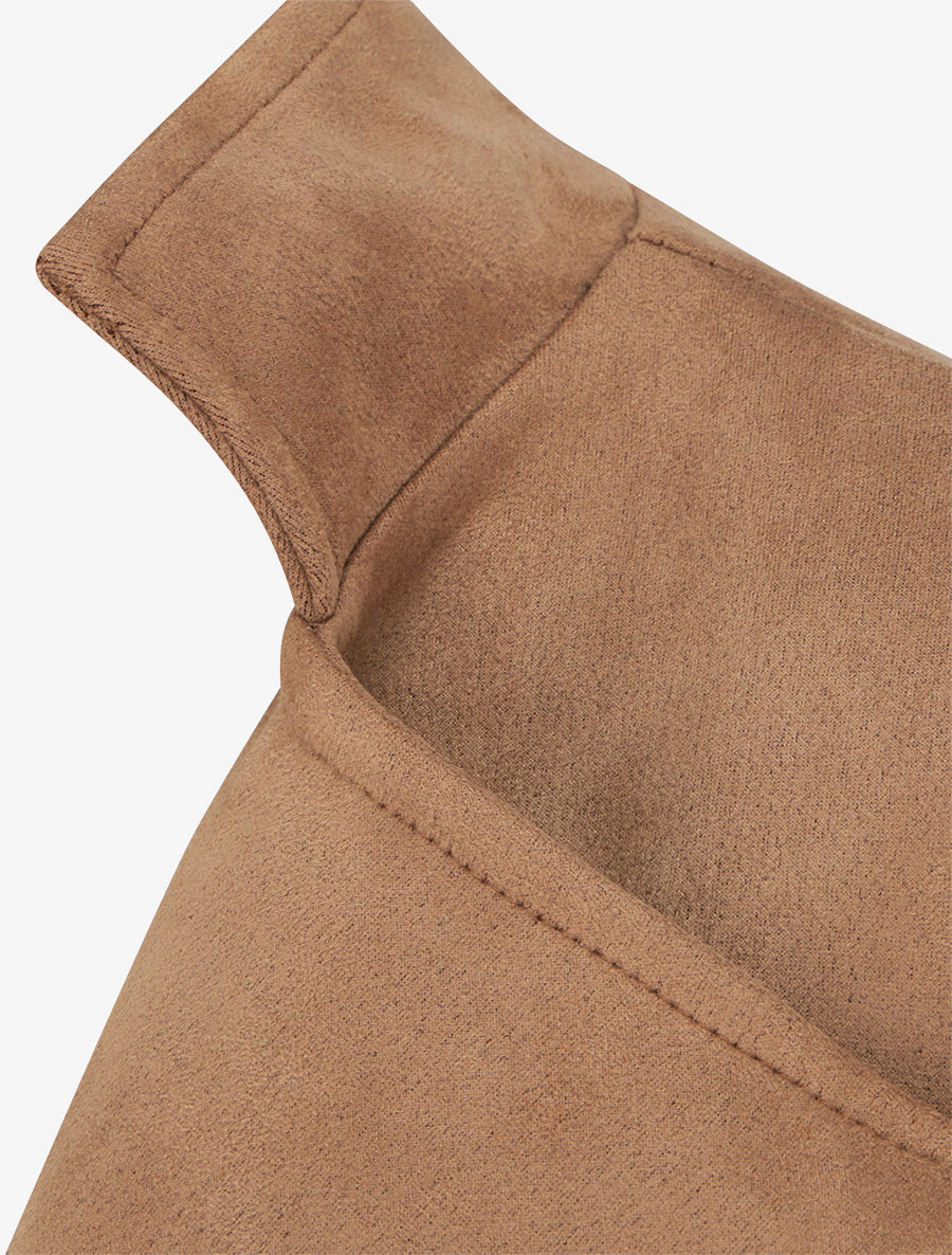 Veste en suédine à zip décoratif - Camel - 3
