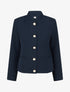 Blazer boutonné à épaulettes - Marine - 1