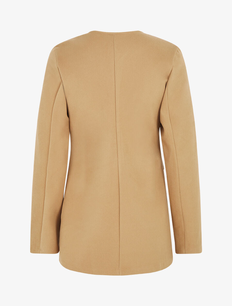 Veste mi-longue à zips - Beige - 2