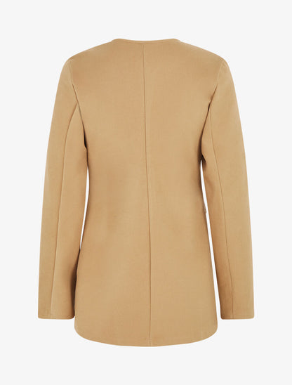 Veste mi-longue à zips - Beige - 2