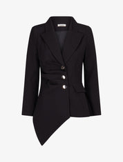 Veste asymétrique à plis - Noir - 1