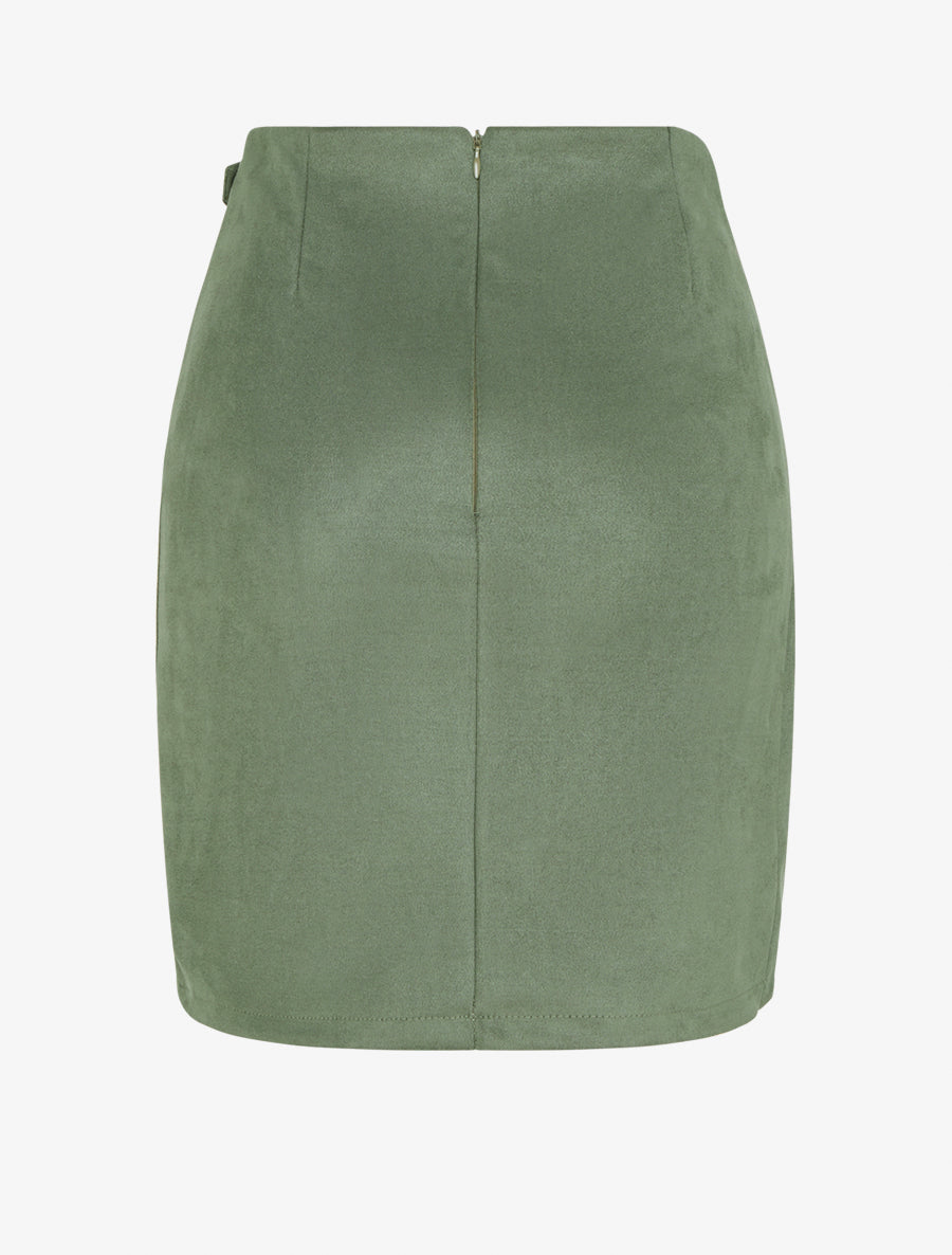 Jupe style portefeuille à oeillet - Kaki - 2