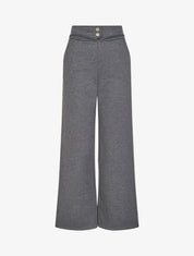 Pantalon taille à pan boutonné - Gris anthracite - 1