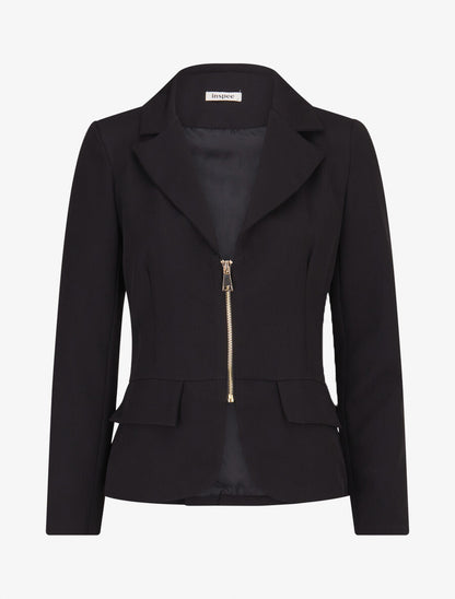 Veste cintrée à zip - Noir - 1