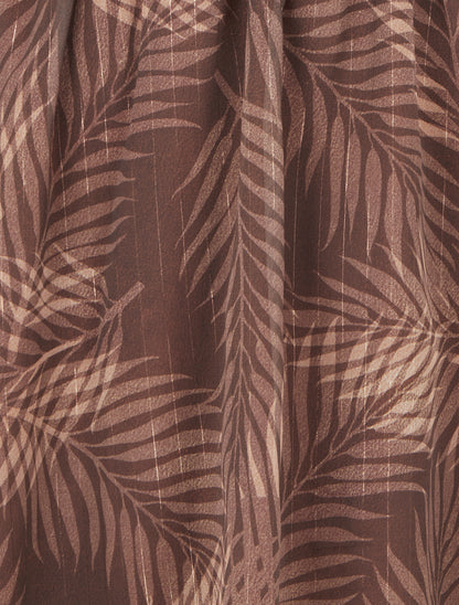Robe irisée à imprimé feuillage - Marron - 3